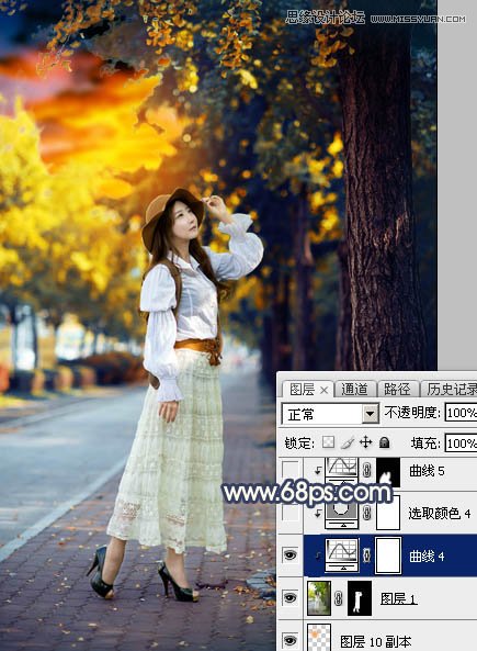 ps給外景人像添加金黃色夕陽效果