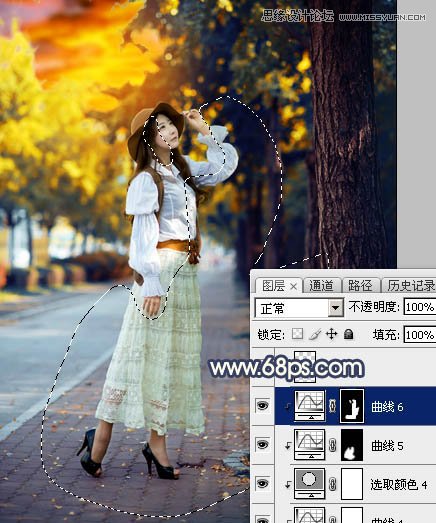 ps給外景人像添加金黃色夕陽效果