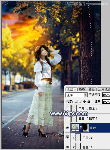 ps給外景人像添加金黃色夕陽效果