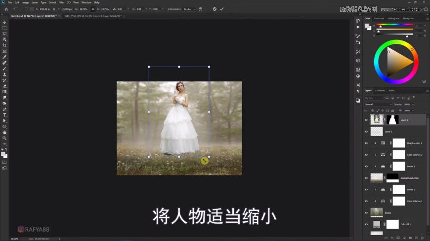 PS創(chuàng)意合成森林中的新娘和鳥籠