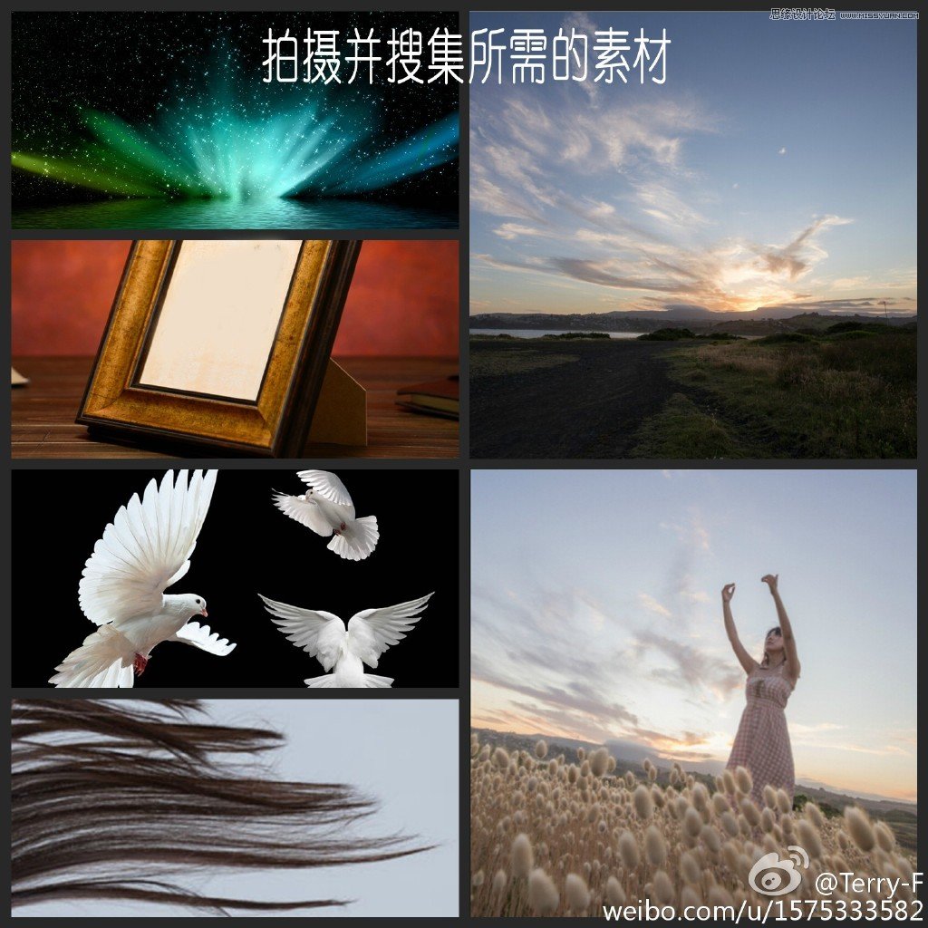ps創(chuàng)意合成拿著相框放生的少女場景