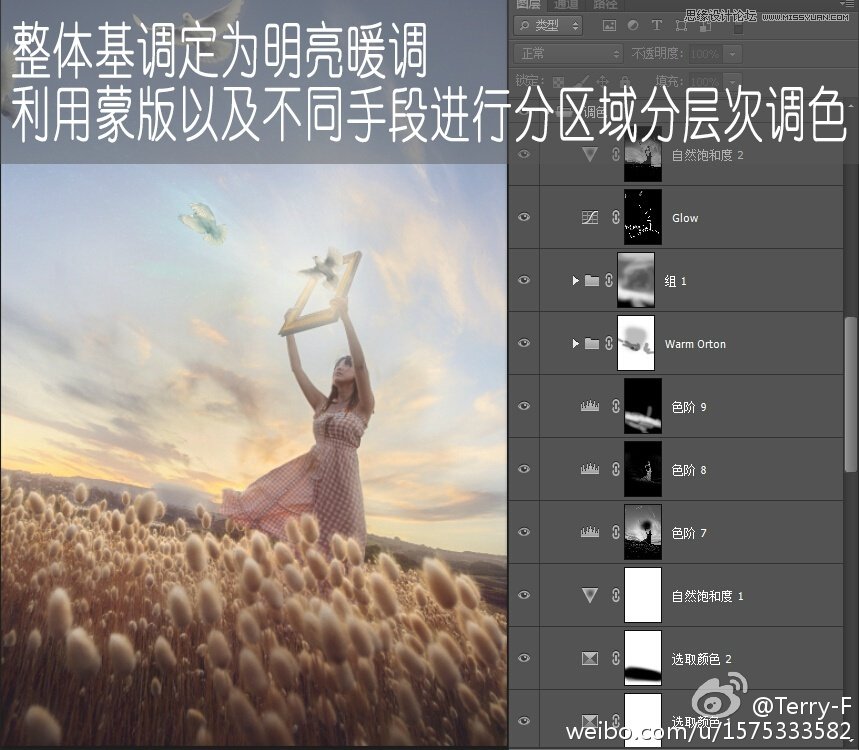 ps創(chuàng)意合成拿著相框放生的少女場景