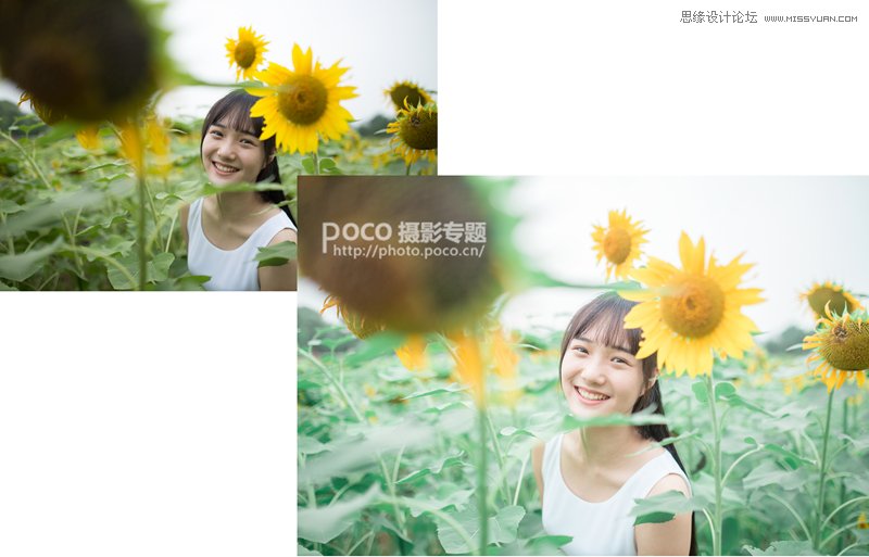PS為向日葵中女孩調(diào)出日系暖色效果
