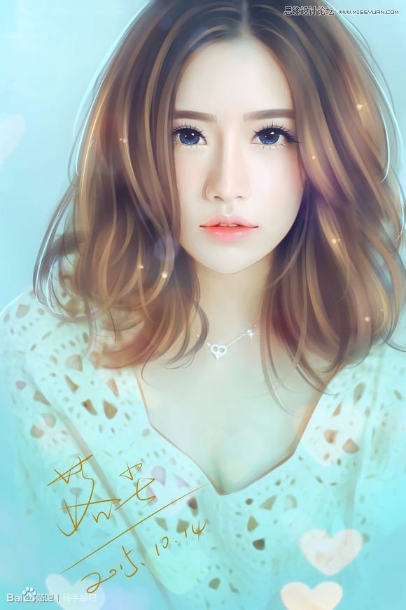 PS給清純女孩轉(zhuǎn)唯美手繪效果