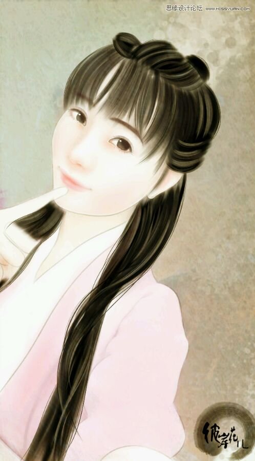 PS結(jié)合SAI把可愛女生轉(zhuǎn)手繪處理