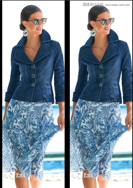 PS給模特照片穿上中國風東北花棉襖