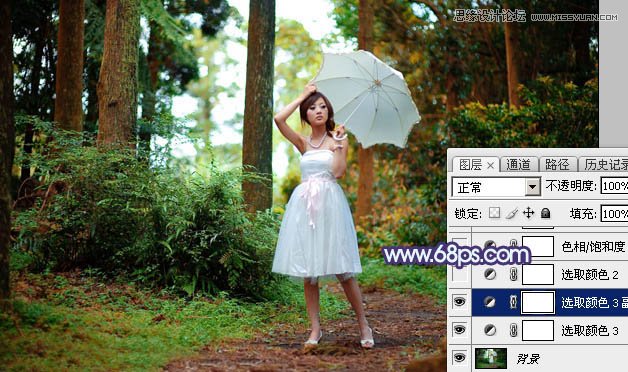 PS調(diào)出森林果子照片夢幻紫色調(diào)