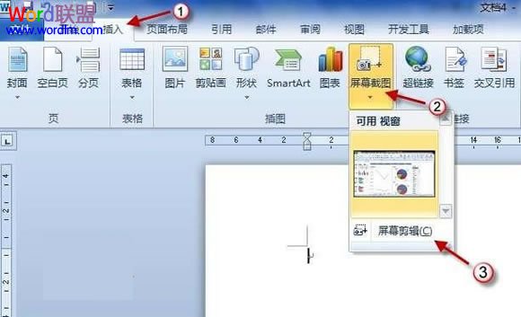 word屏幕截圖 Word2010屏幕截圖插入功能如何使用？
