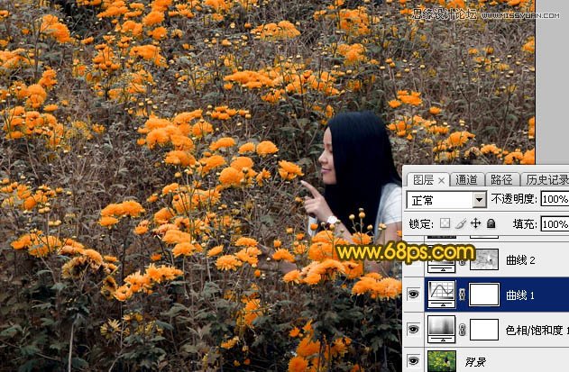 PS調(diào)出油菜花人像秋季黃色調(diào)