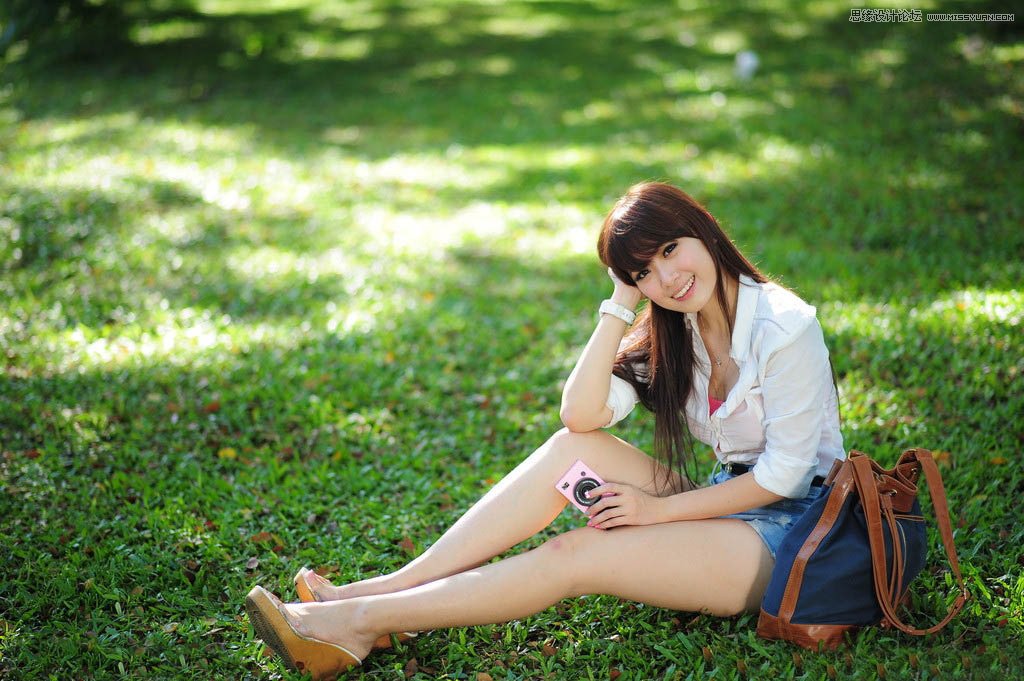 PS調(diào)出草地女孩唯美的粉色效果