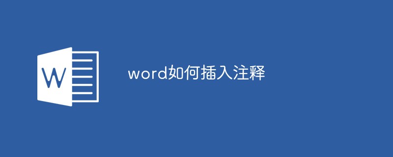 word如何插入注釋