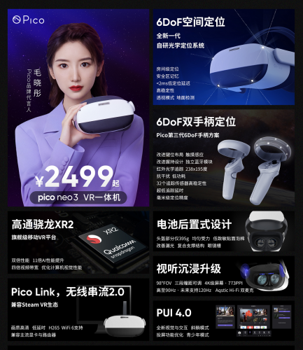 Pico Neo 3 VR一體機(jī)發(fā)布上市 售價(jià)2499元起