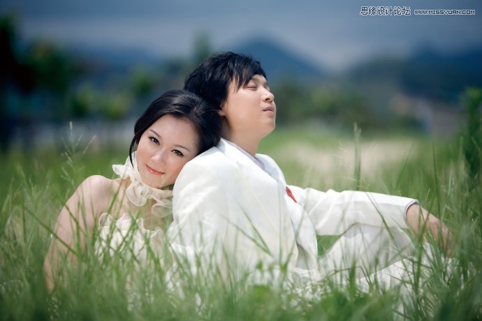 PS調(diào)出甜美情侶夢(mèng)幻紫色效果
