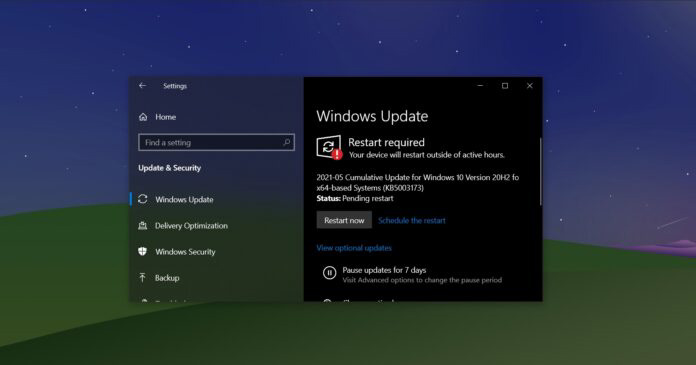 微軟 Win10 KB5003173 累積更新發(fā)布:修復 CPU 占用率過高問題