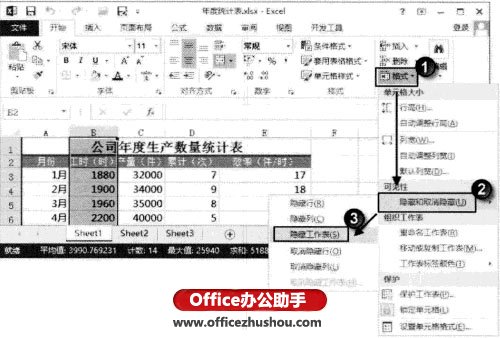 excel隱藏行列 Excel 2013中如何隱藏行列、工作表或單元格數(shù)據(jù)的方法