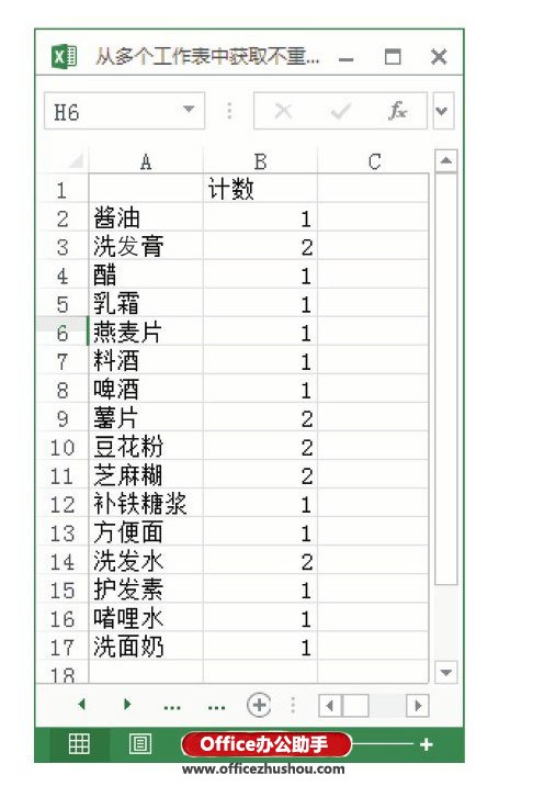 excel工作表查找重復(fù)數(shù)據(jù) 從多個(gè)Excel工作表中獲取不重復(fù)數(shù)據(jù)的方法