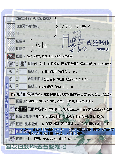 PS制作古風美女簽名教程