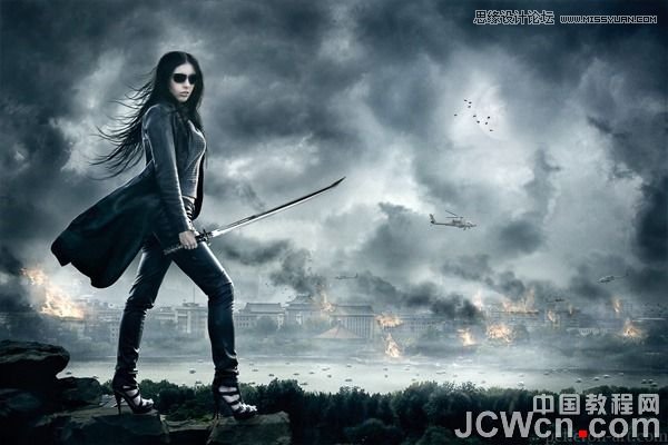 PS合成制作玄幻女劍客電影場景