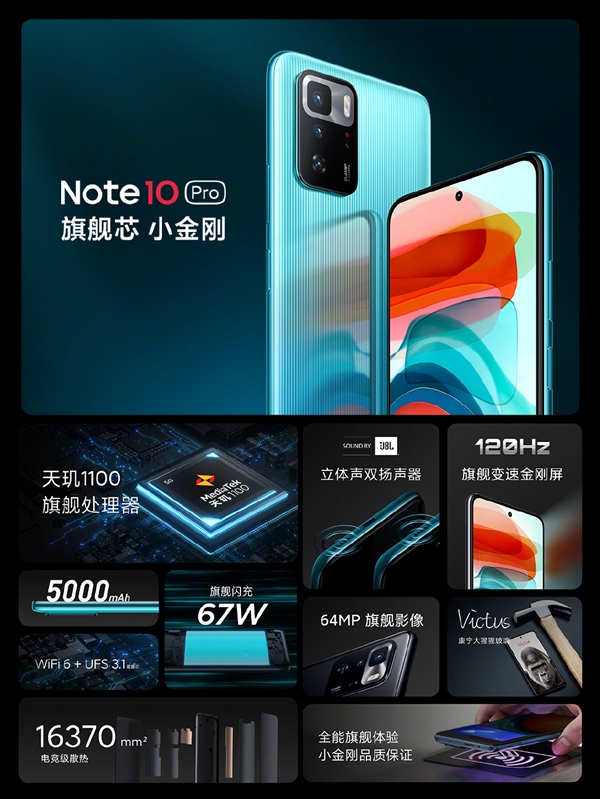 1499元起 Redmi Note 10 Pro手機(jī)發(fā)布:安卓之光同款67W快充