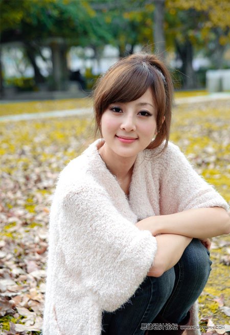 PS調(diào)出公園美女柔美黃色調(diào)