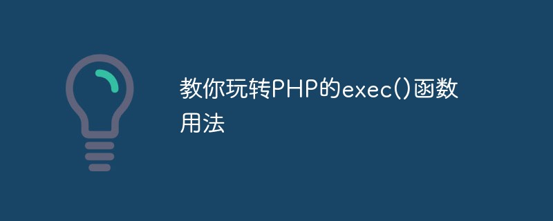 教你玩轉(zhuǎn)PHP的exec()函數(shù)用法
