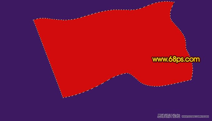 PS制作迎風(fēng)飄揚(yáng)的紅色黨旗