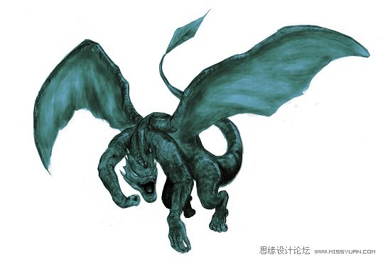 PS繪制逼真游戲中的怪物飛龍