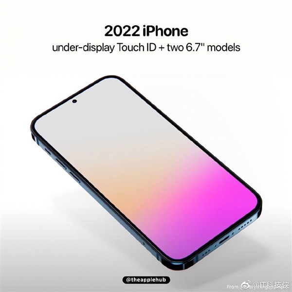史詩升級！iPhone 14渲染圖曝光：打孔屏+屏下指紋