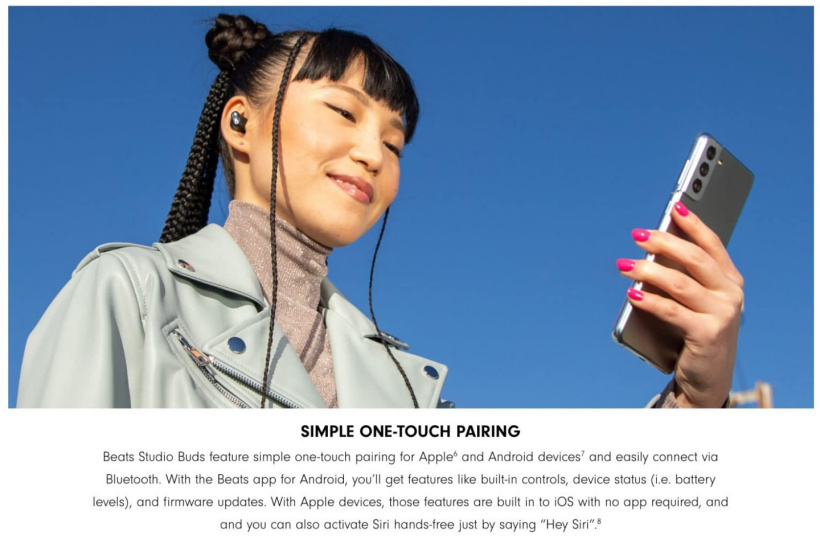罕見:蘋果廣告用三星 S21 宣傳 Beats Studio Buds 耳機