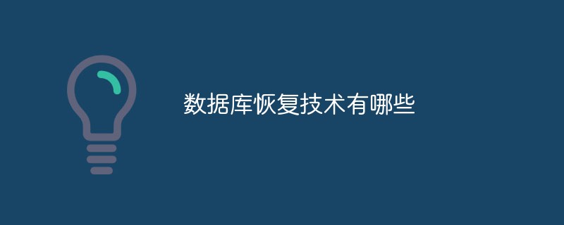 數據庫恢復技術有哪些