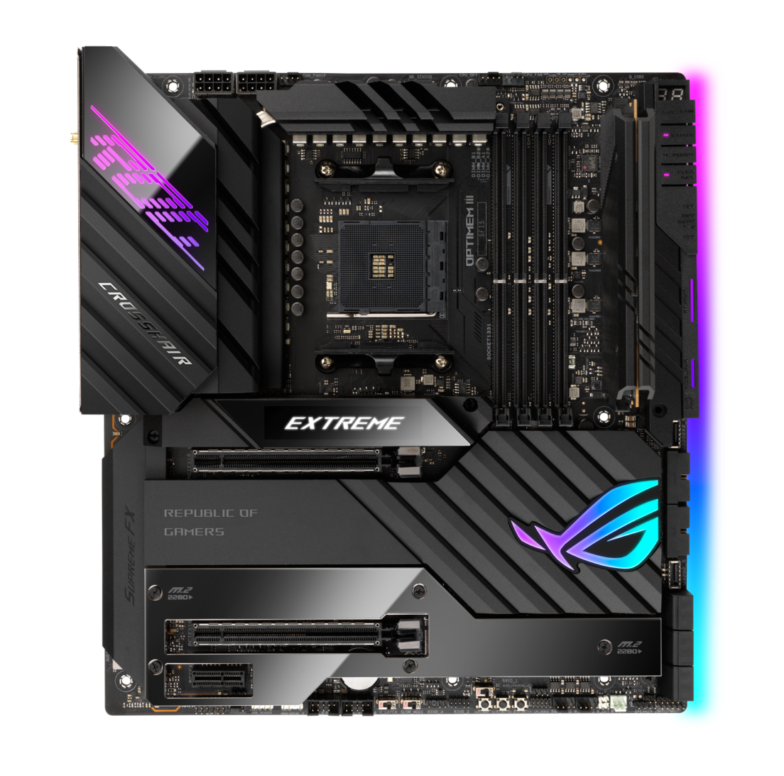 華碩發(fā)布 ROG Crosshair VIII Extreme X570 主板:5 個(gè) M.2 插槽
