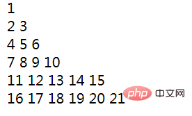 PHP自定義顯示Floyd三角形的前幾行