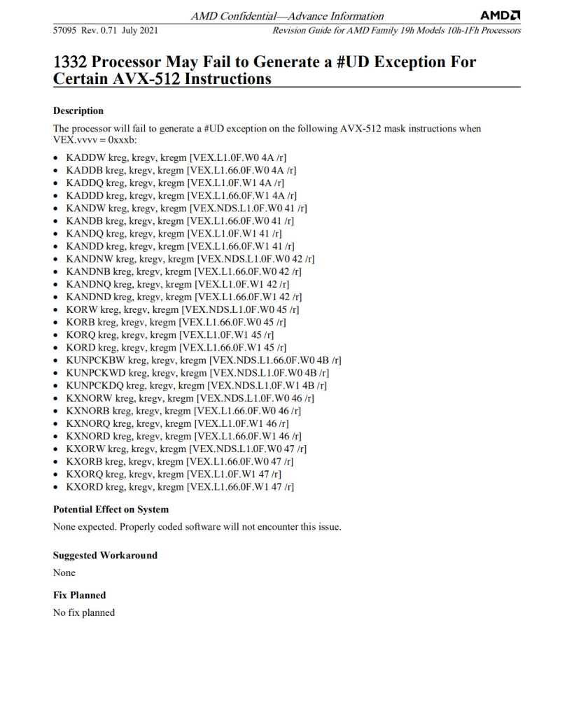 AMD Zen4 將支持 AVX512