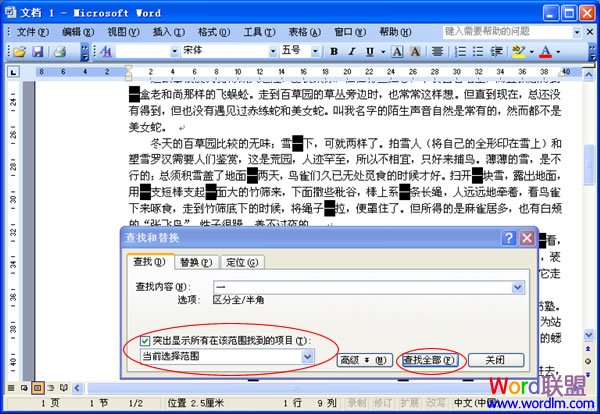 Word查找替換功能 Word2003中查找替換功能 最全面完美的使用大全