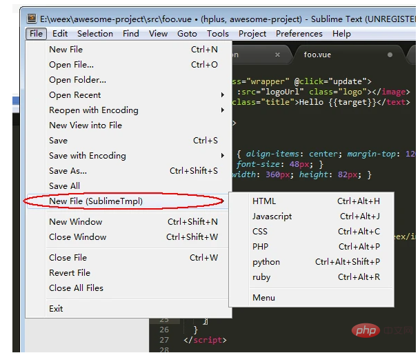 一文介紹sublime text3搞定vue文件模板