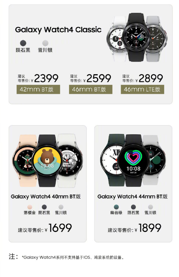 三星 Galaxy Watch4/Classic 官網(wǎng)更新:國行手表僅支持大陸國行版智能手機