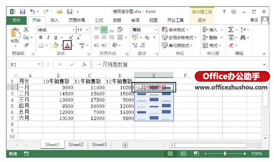 excel怎么創(chuàng)建工作表 在Excel工作表中創(chuàng)建迷你圖并對其進行設置的方法