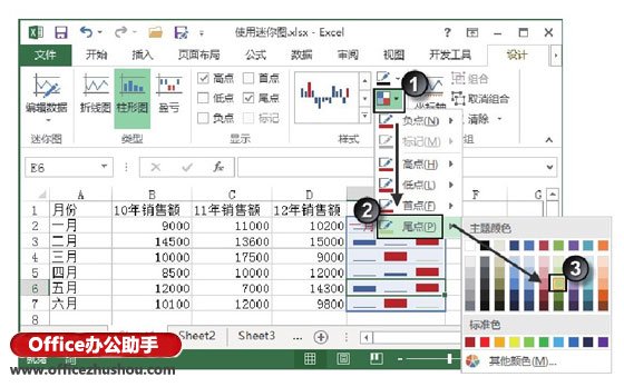 excel怎么創(chuàng)建工作表 在Excel工作表中創(chuàng)建迷你圖并對其進行設置的方法