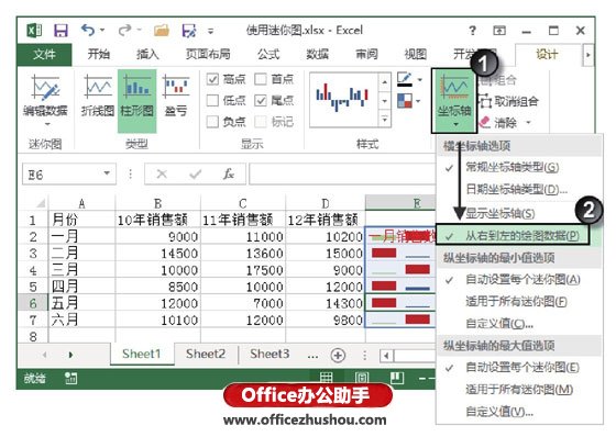 excel怎么創(chuàng)建工作表 在Excel工作表中創(chuàng)建迷你圖并對其進行設置的方法