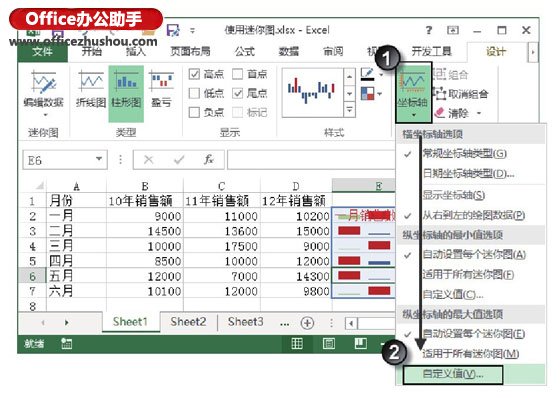 excel怎么創(chuàng)建工作表 在Excel工作表中創(chuàng)建迷你圖并對其進行設置的方法