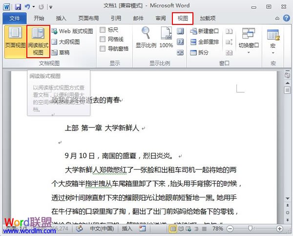 word閱讀版式視圖 閱讀版式視圖在Word2010中使用講解