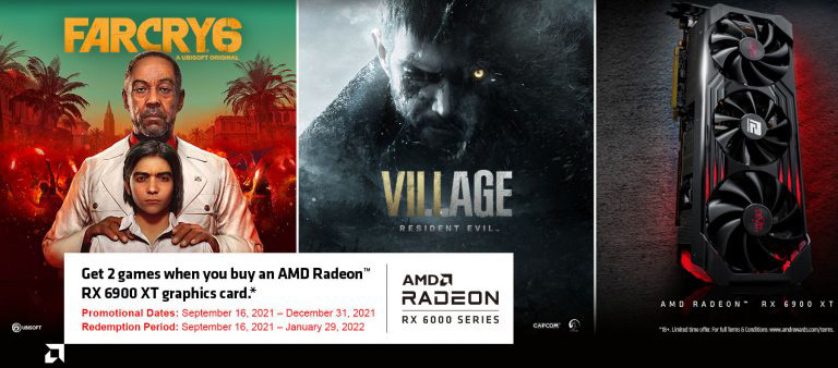 AMD RX 6900 XT 顯卡促銷，部分地區(qū)可獲贈《孤島驚魂 6》《生化危機(jī)：村莊》