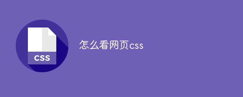 怎么看網(wǎng)頁css