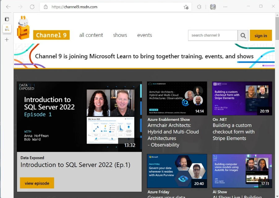 微軟宣布:Channel 9 網(wǎng)站內(nèi)容將遷移到 Microsoft Learn