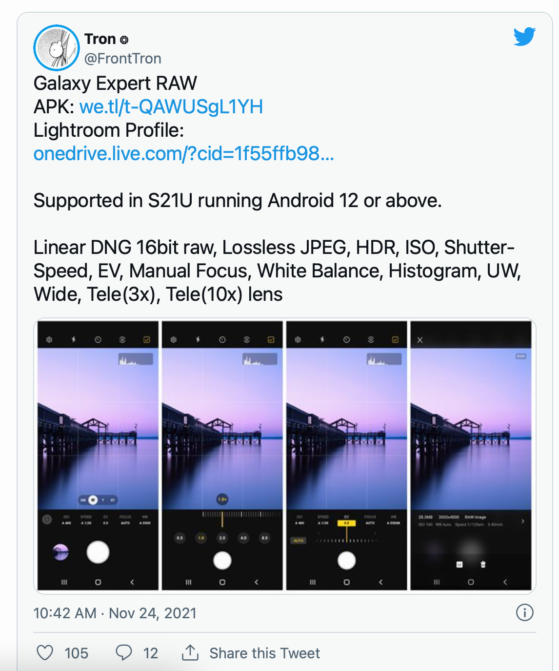 三星為 Galaxy S21 Ultra 推出專業(yè)相機軟件 Expert RAW