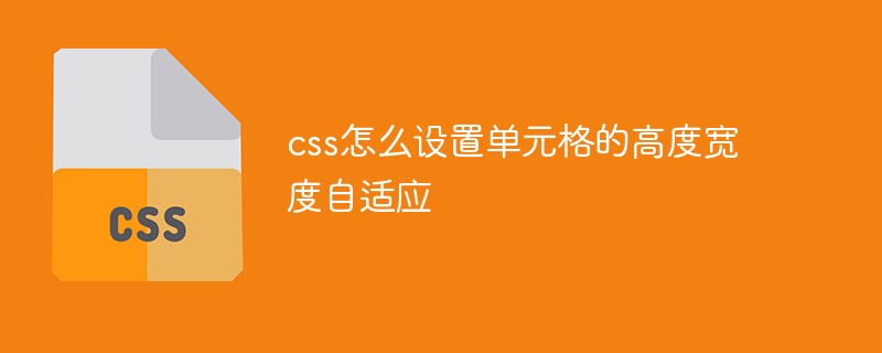 css怎么設(shè)置單元格的高度寬度自適應(yīng)