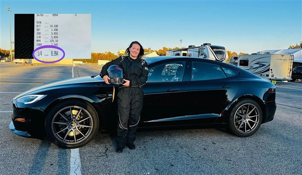 超越布加迪 特斯Model S Plaid打破量產(chǎn)車記錄：1/4英里加速不到9秒
