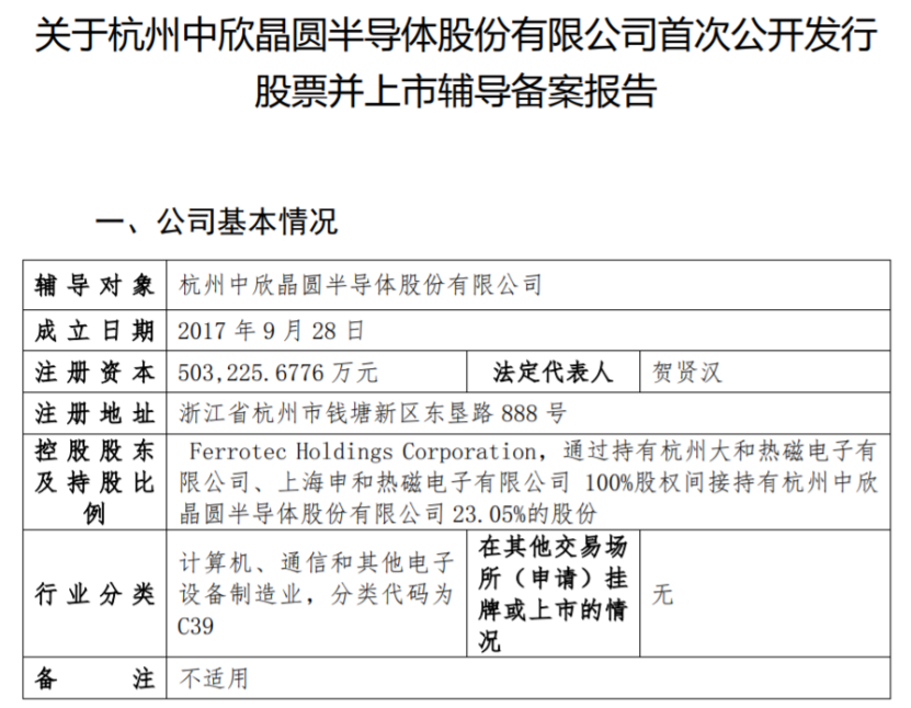 中欣晶圓擬 A 股 IPO，已開啟上市輔導(dǎo)