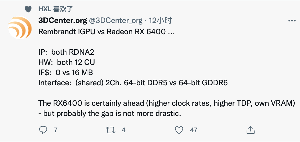 消息稱 AMD 銳龍 6000 移動處理器配備 12 CU 核顯，規(guī)格與 RX 6400 類似