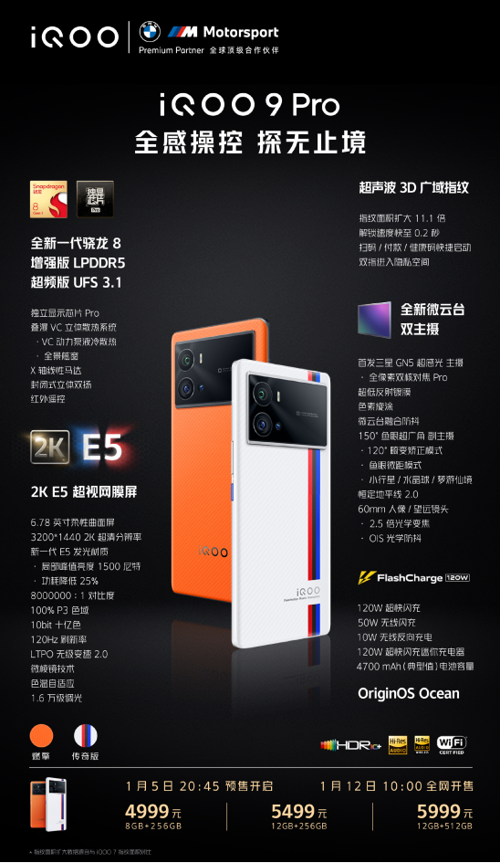 iQOO 9 Pro拿下百萬級跑分！行業(yè)最強2K E5屏幕帶來驚艷視效